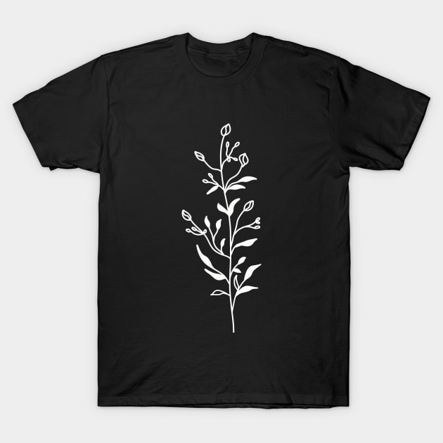 Wildflower Bouquet On Brown Terracotta One Line Art Flowers T-Shirt by ArunikaPrints